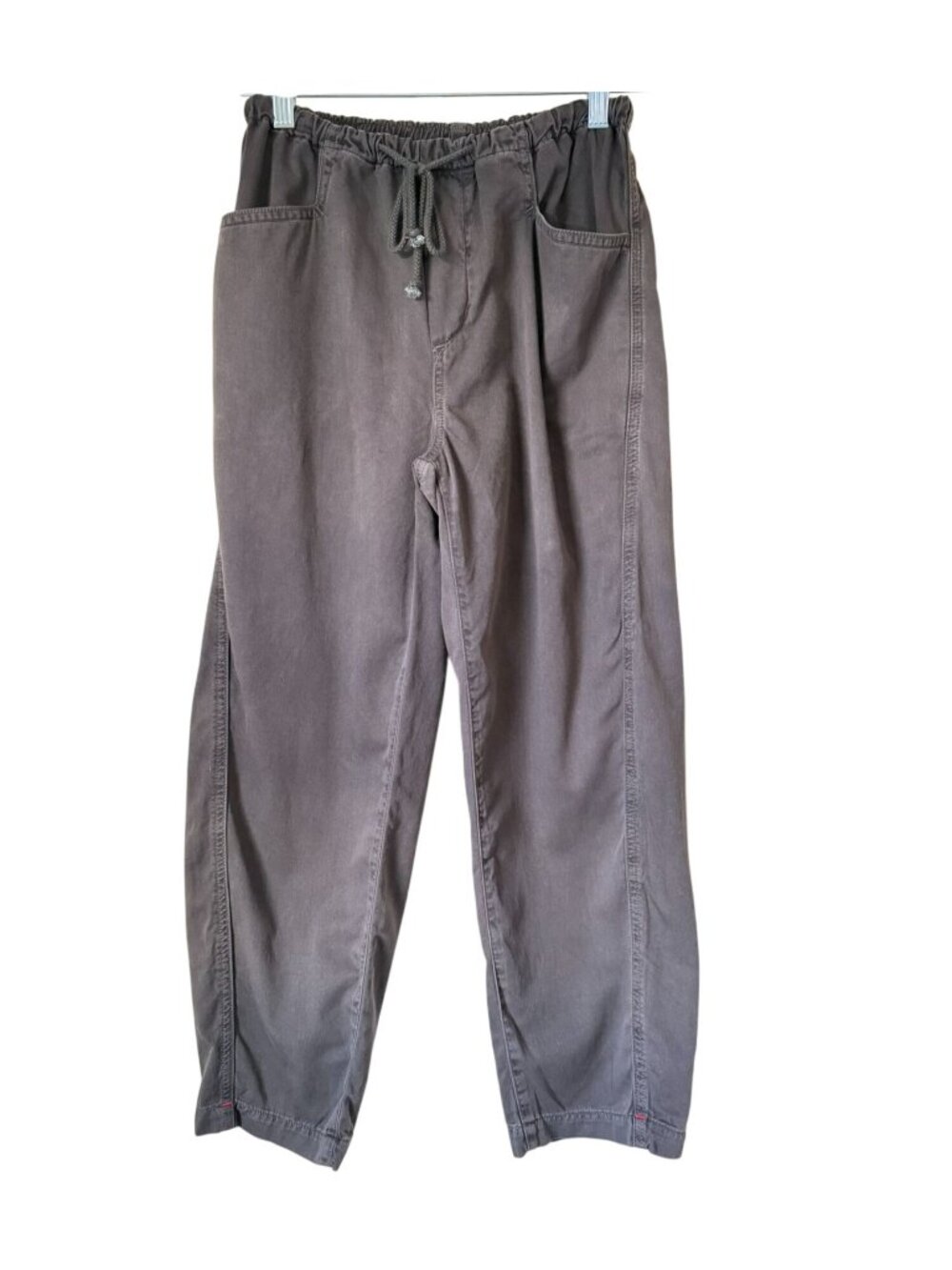 Xirena Gray Cotton Pull-On Utility Pants Drawstring Women's XS Made in USA